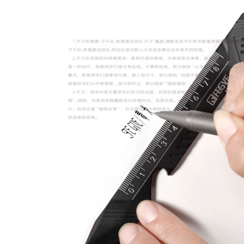 New multifunctional all titanium alloy ruler, scale, pry bar tool