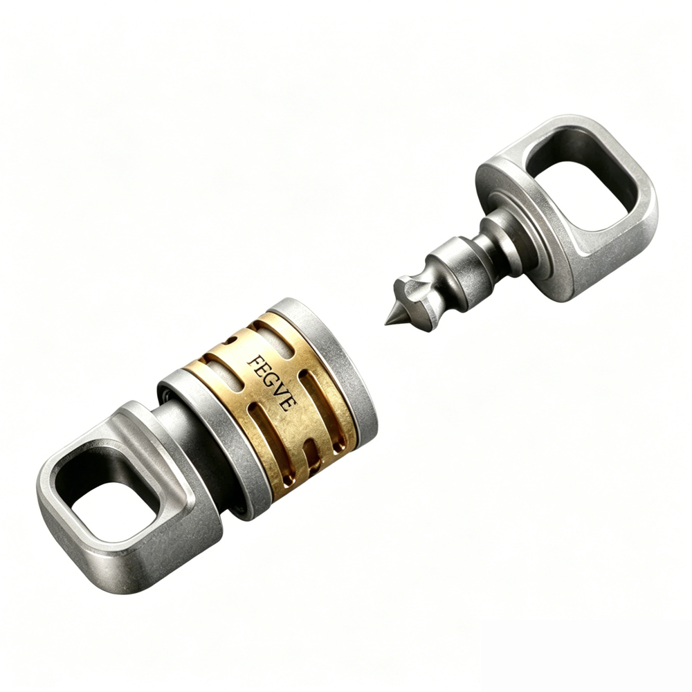 (Default Hong Kong Dollar) Fegve's new titanium inlaid copper quick release capsule Large frosted chamfered titanium edge+PJ061b-14 - 图片 8