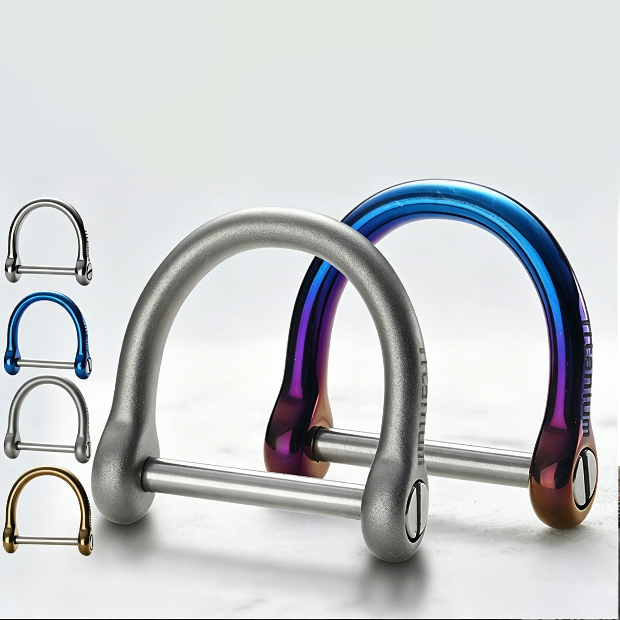 (Default Hong Kong Dollar) Fegve Titanium Alloy Crystal Horseshoe Buckle Bright Blue Gold Purple Silver (Inner Diameter 9MM 13MM 17MM 21MM) - 图片 3