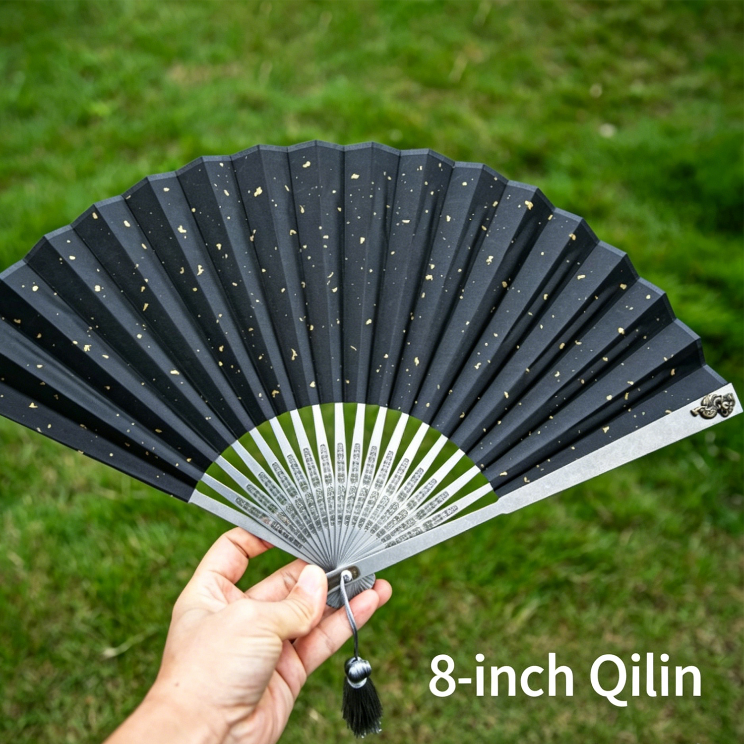 (Default Hong Kong Dollar) Fegve Fegve Kirin Titanium Alloy Fan (5-inch, 7-inch, 8-inch, 9-inch black/white fan surface) - 图片 9