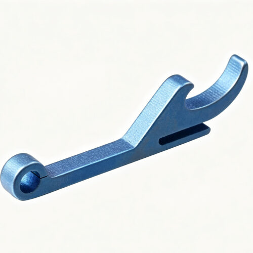 FEGVE Titanium Alloy Bottle Opener Keychain Pendant TI-055A Thin Edition - Grilled Blue Titanium - Bottle Opener+32MM Titanium Ring