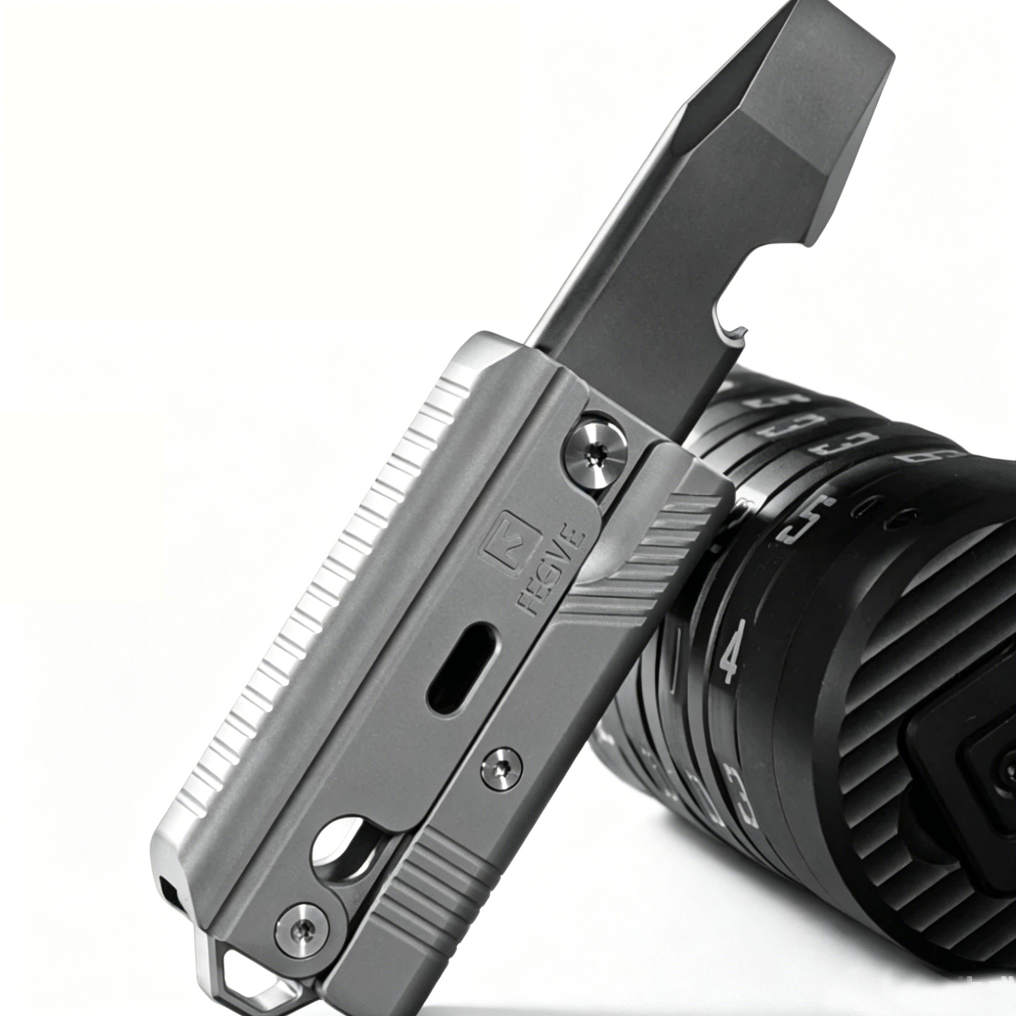 (Default Hong Kong Dollar) Fegve EDC E296 Gun Push Multi-functional Pry Bar Radish knife - 图片 12