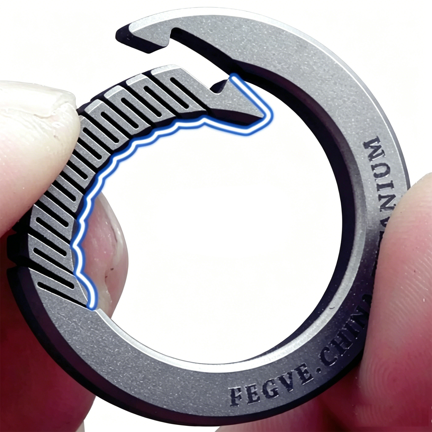 (Default Hong Kong Dollar) Fegve titanium alloy keychain waist pendant (Frosted keychain) - 图片 6