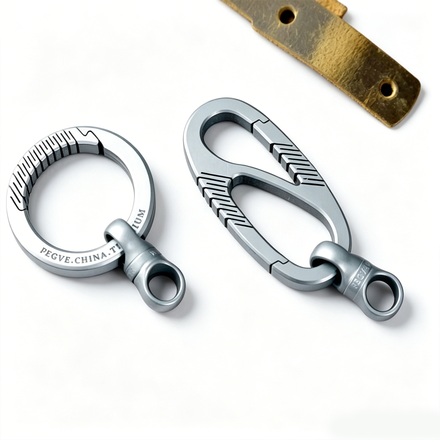Fegve titanium alloy rotating universal joint connecting keychain accessories(glossy) - 图片 6