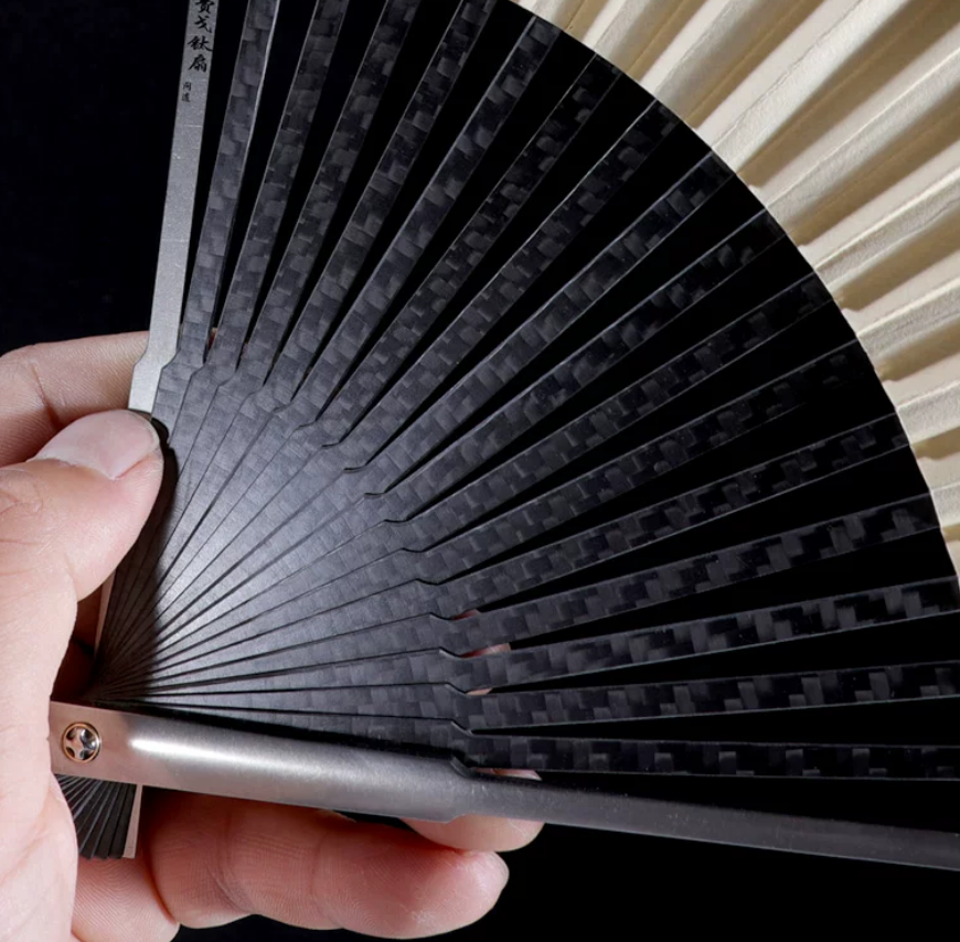 (Default Hong Kong Dollar) FEGVE Titanium Qinfang small exhaust outlet carbon fiber version - yellow fan surface - 图片 6