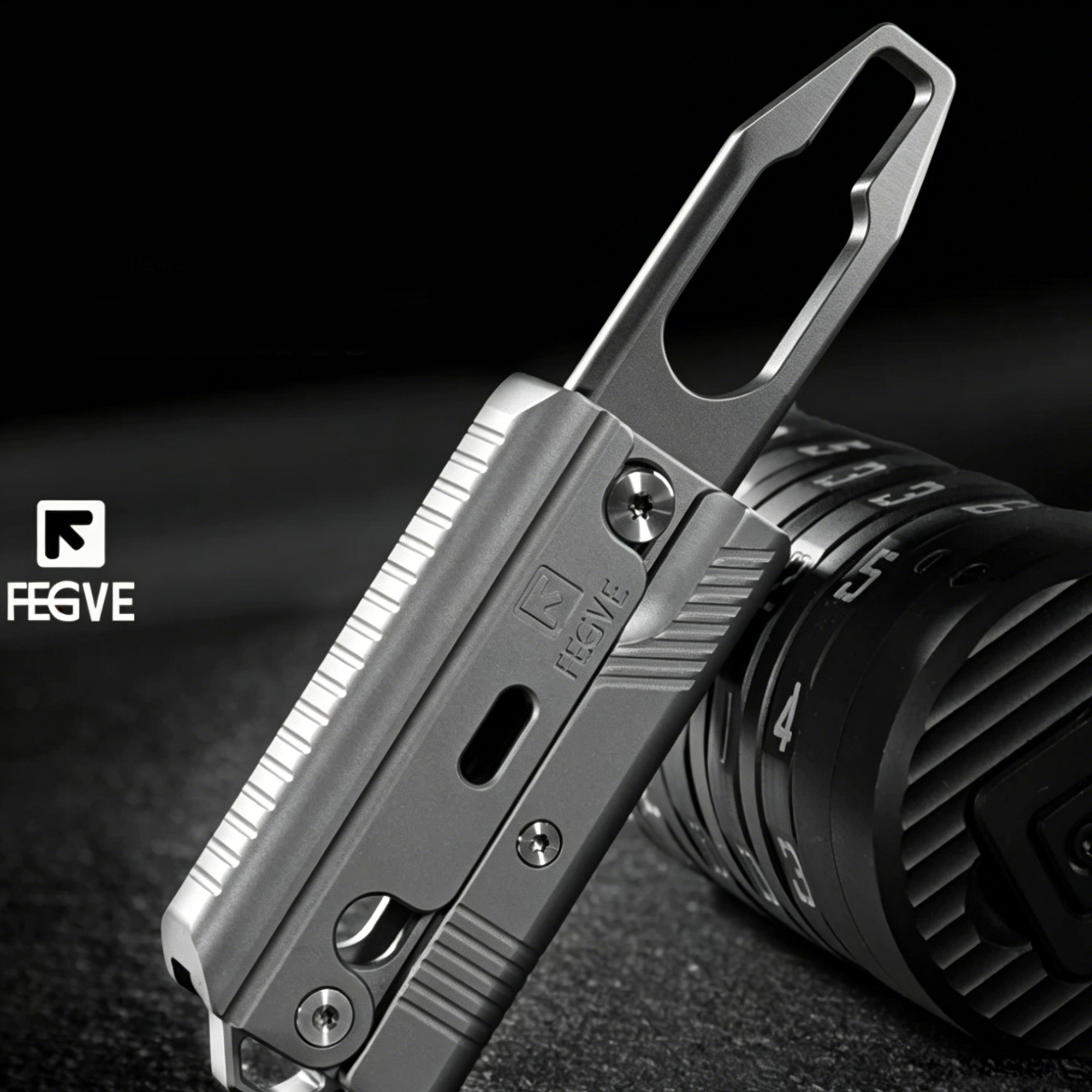 (Default Hong Kong Dollar) Fegve EDC E296 Gun Push Multi-functional Pry Bar Radish knife - 图片 21