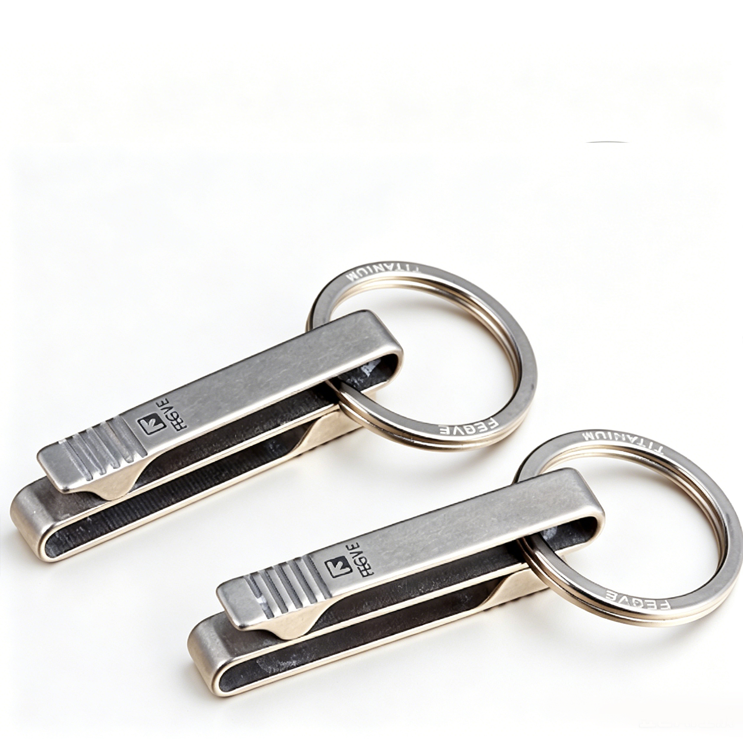 FEGVE Titanium Alloy Keychain Men's Belt Wearing Hanging Keychain TI032A -- Titanium Insert Port - 图片 5