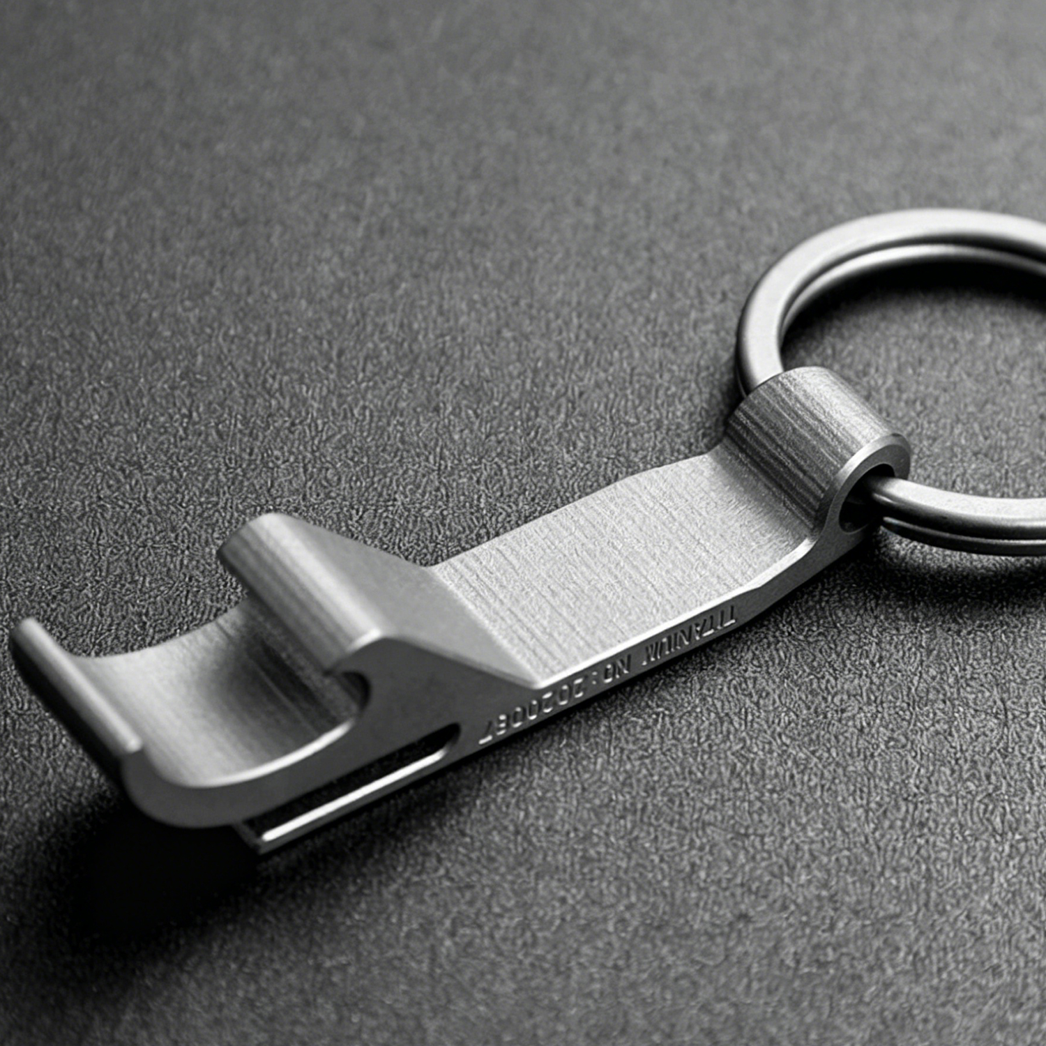 FEGVE Titanium Alloy Bottle Opener Keychain Pendant TI-055A Thin Edition - Grilled Blue Titanium - Bottle Opener+32MM Titanium Ring - 图片 13