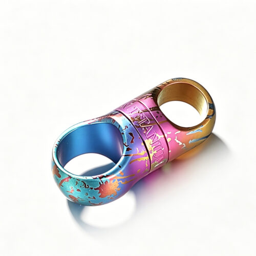 FEGVE Titanium alloy rotatable universal joint keychain pure 8-shaped camouflage capsule keychain accessories