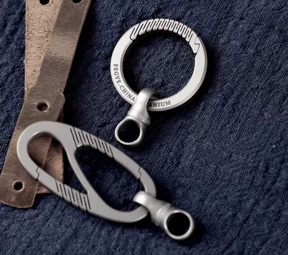 Fegve titanium alloy rotating universal joint connecting keychain accessories(glossy) - 图片 7