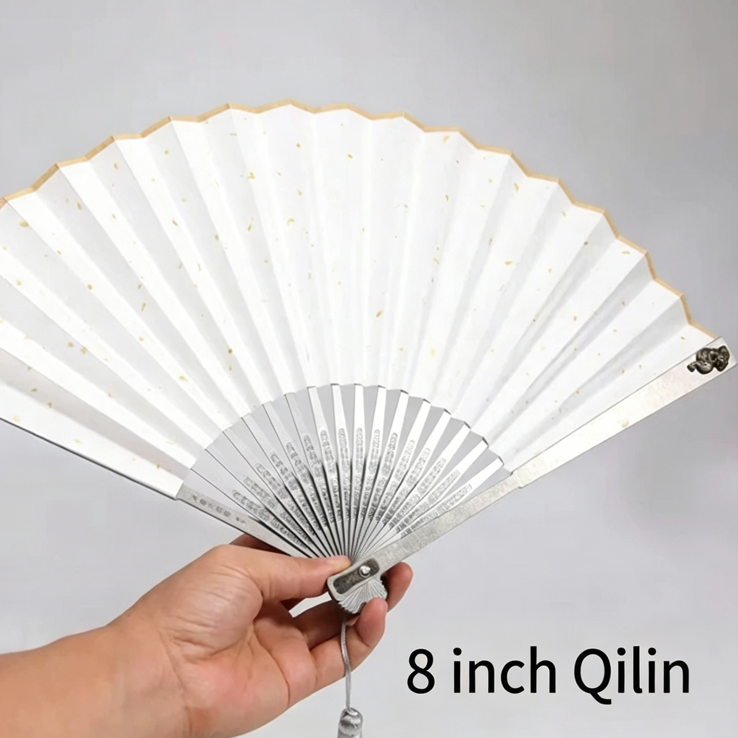 (Default Hong Kong Dollar) Fegve Fegve Kirin Titanium Alloy Fan (5-inch, 7-inch, 8-inch, 9-inch black/white fan surface) - 图片 2