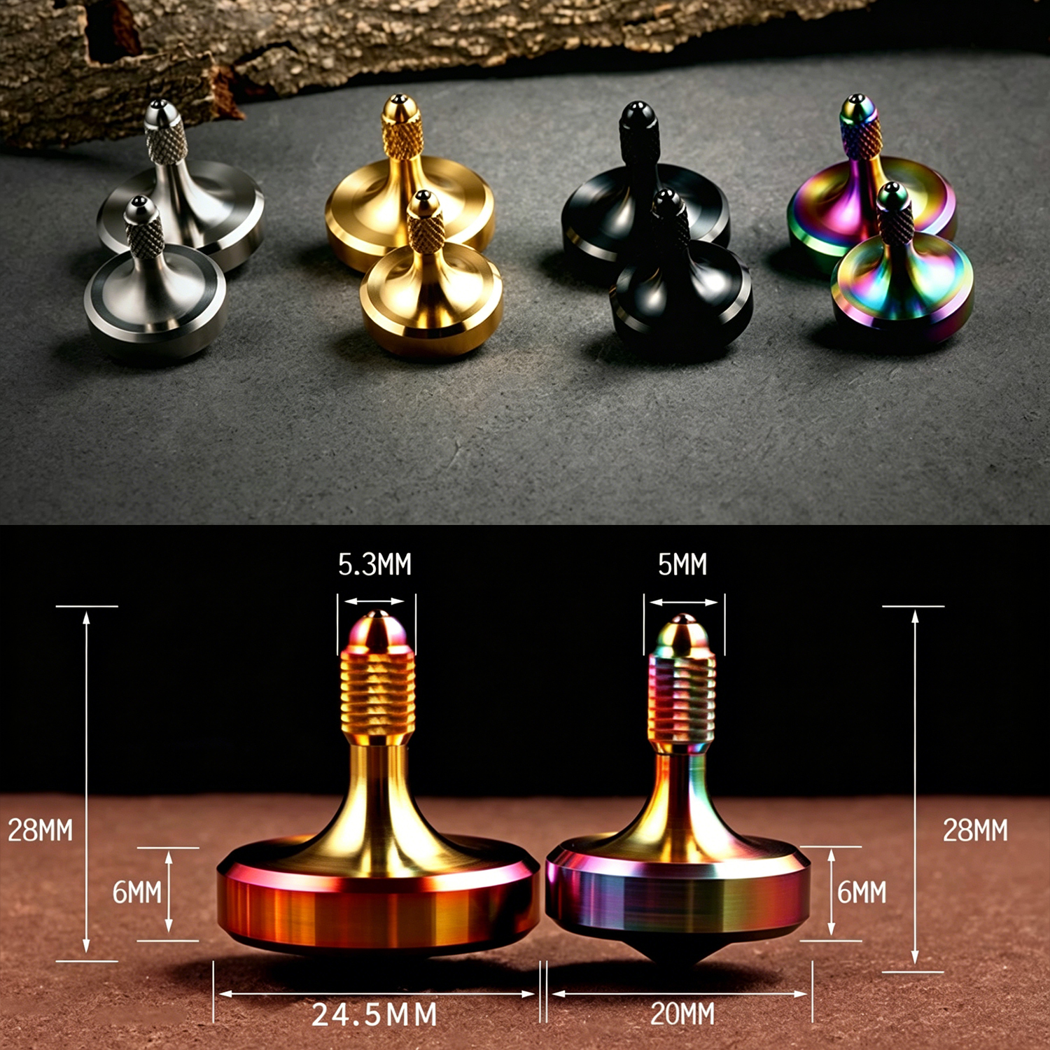 FEGVE Centering Handheld Gyroscope Stainless Steel Fingertip Gyroscope Adult EDC Toy - 图片 8