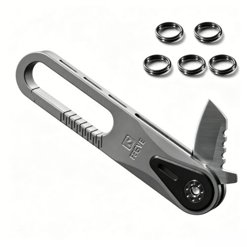FEGVE titanium alloy multifunctional keychain with small knife