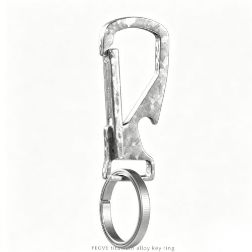 FEGVE titanium alloy multifunctional keychain Ti382 primary color titanium crystal body