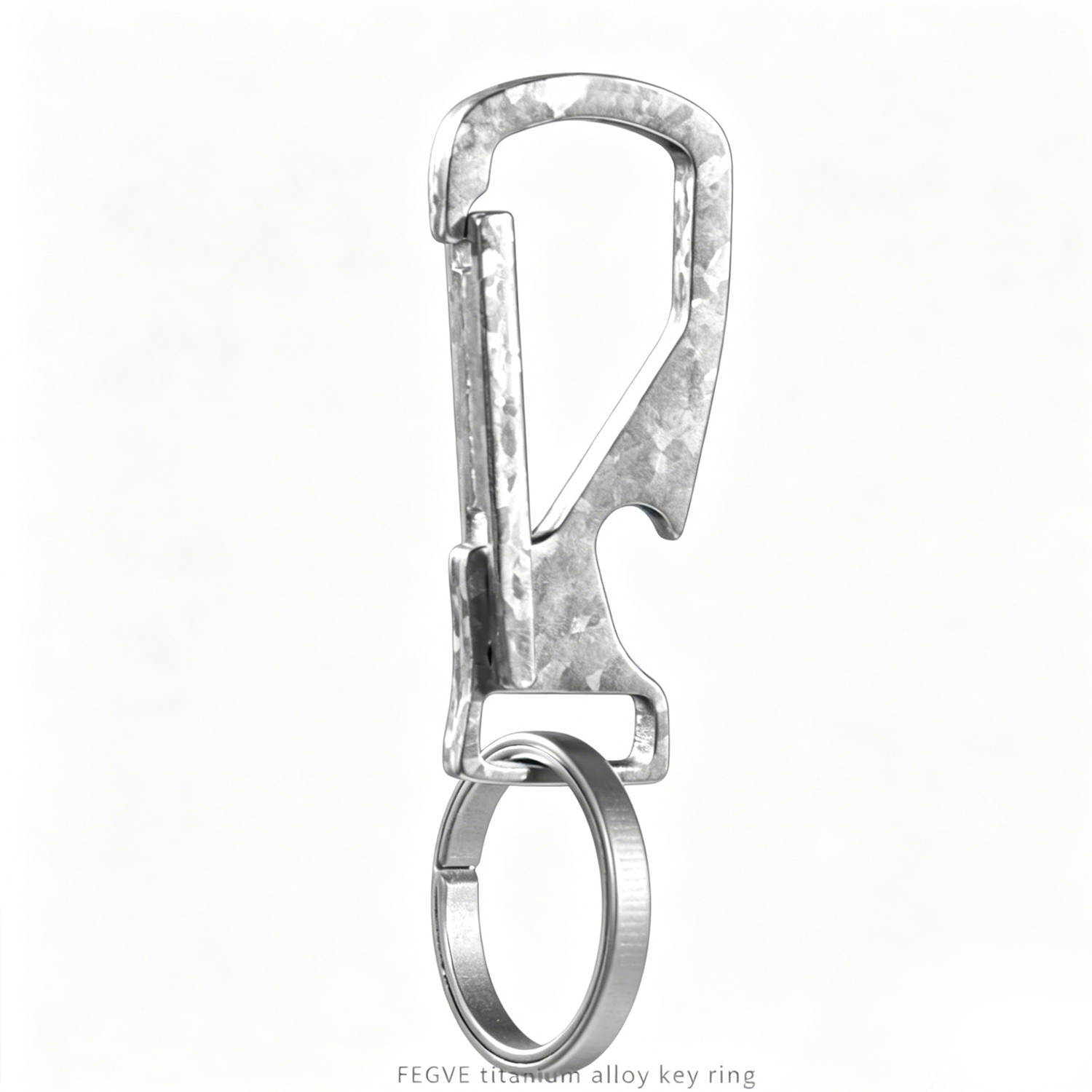 (Default Hong Kong Dollar) FEGVE titanium alloy multifunctional keychain Ti382 primary color titanium crystal body