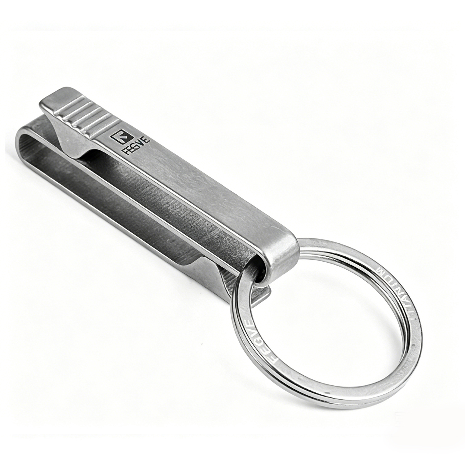 FEGVE Titanium Alloy Keychain Men's Belt Wearing Hanging Keychain TI032A -- Titanium Insert Port - 图片 2