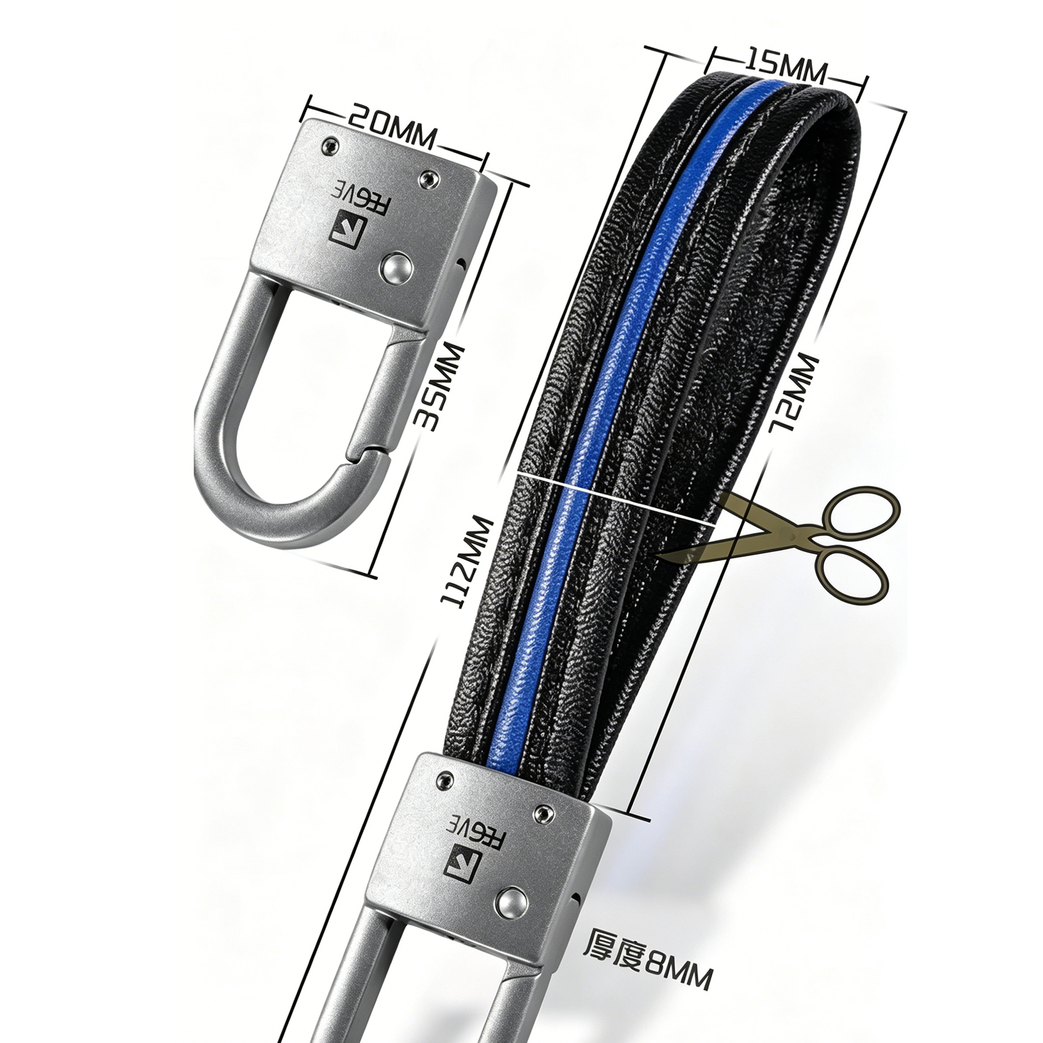 (Default Hong Kong Dollar) Fegve titanium alloy car belt keychain waist pendant buckle/titanium lock buckle - 图片 8