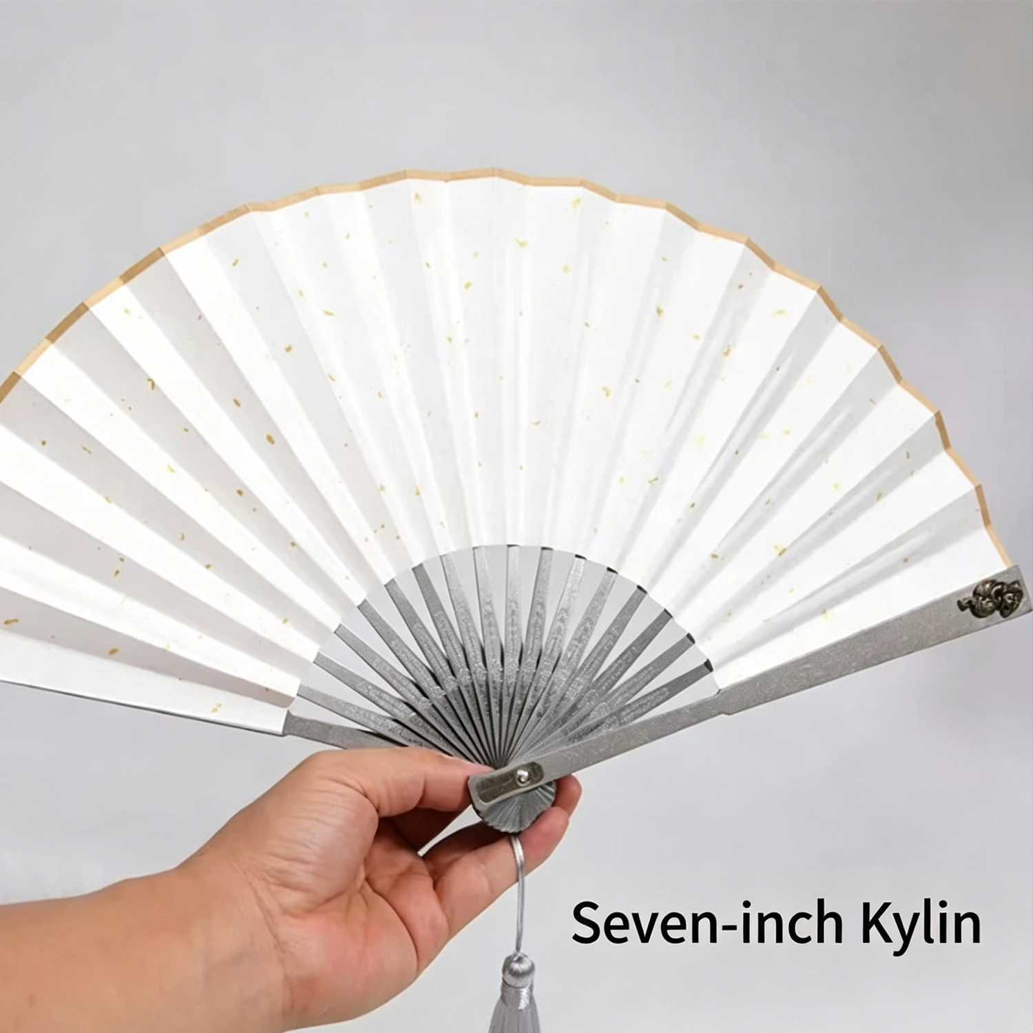 (Default Hong Kong Dollar) Fegve Fegve Kirin Titanium Alloy Fan (5-inch, 7-inch, 8-inch, 9-inch black/white fan surface) - 图片 4