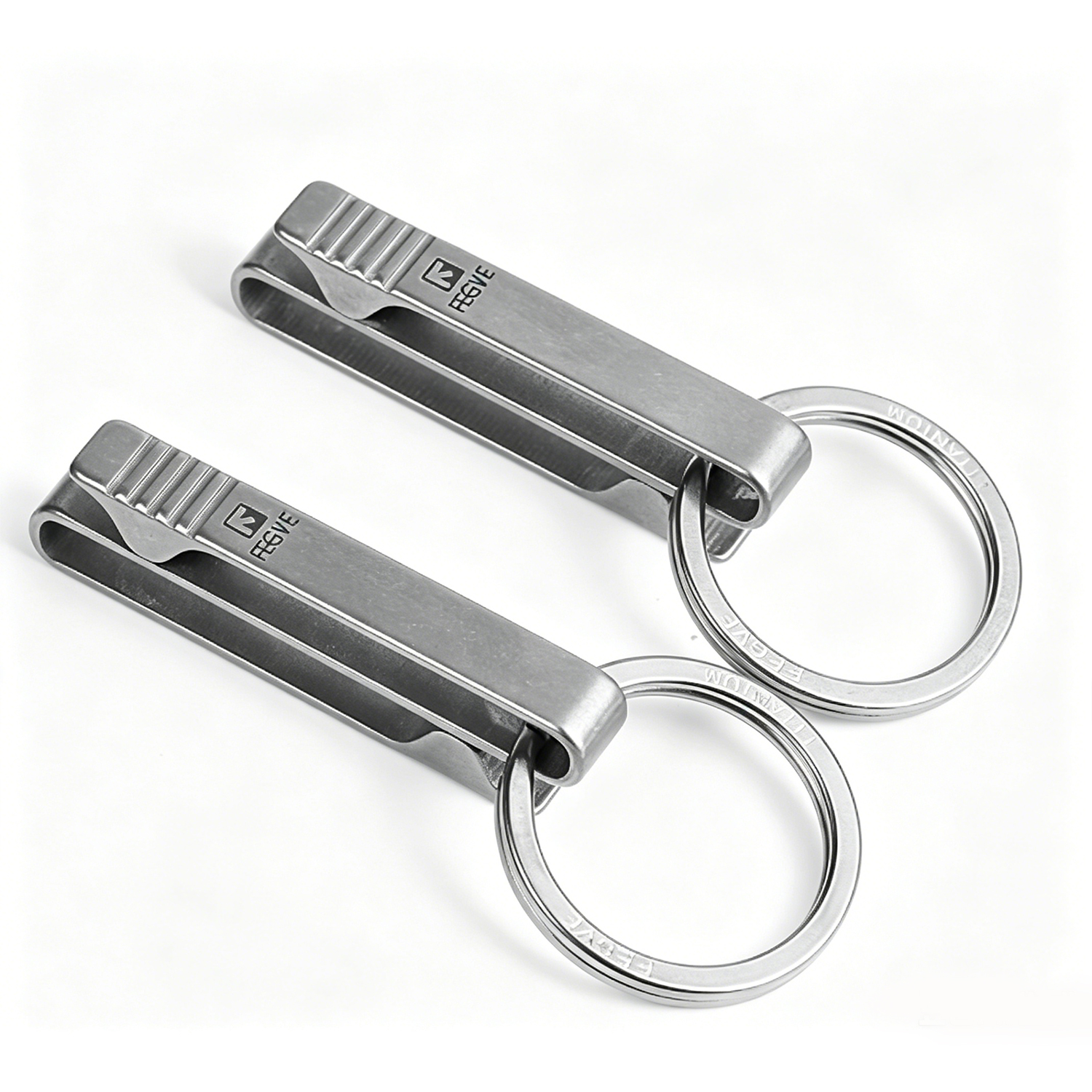FEGVE Titanium Alloy Keychain Men's Belt Wearing Hanging Keychain TI032A -- Titanium Insert Port - 图片 3