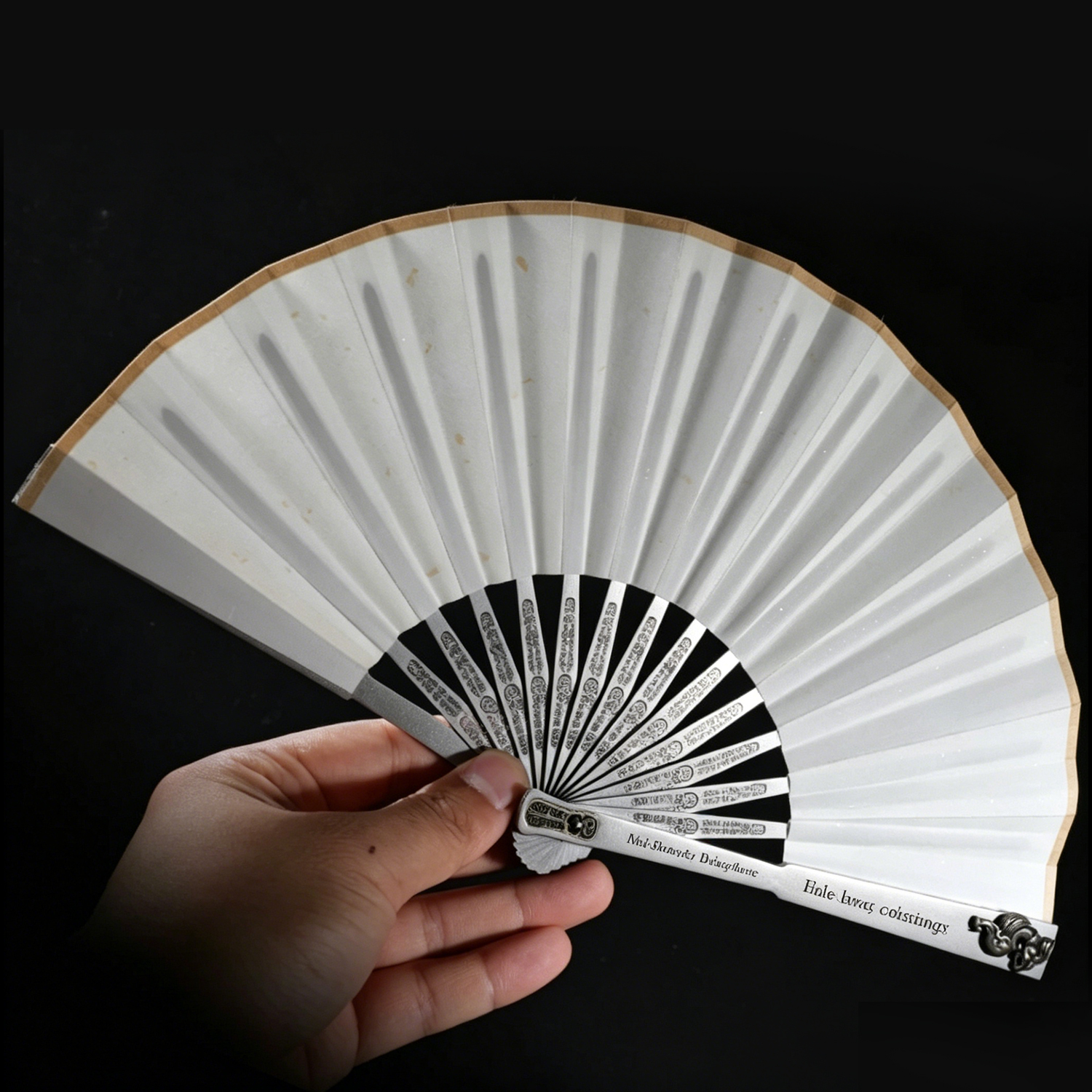 (Default Hong Kong Dollar) Fegve Fegve Kirin Titanium Alloy Fan (5-inch, 7-inch, 8-inch, 9-inch black/white fan surface) - 图片 5
