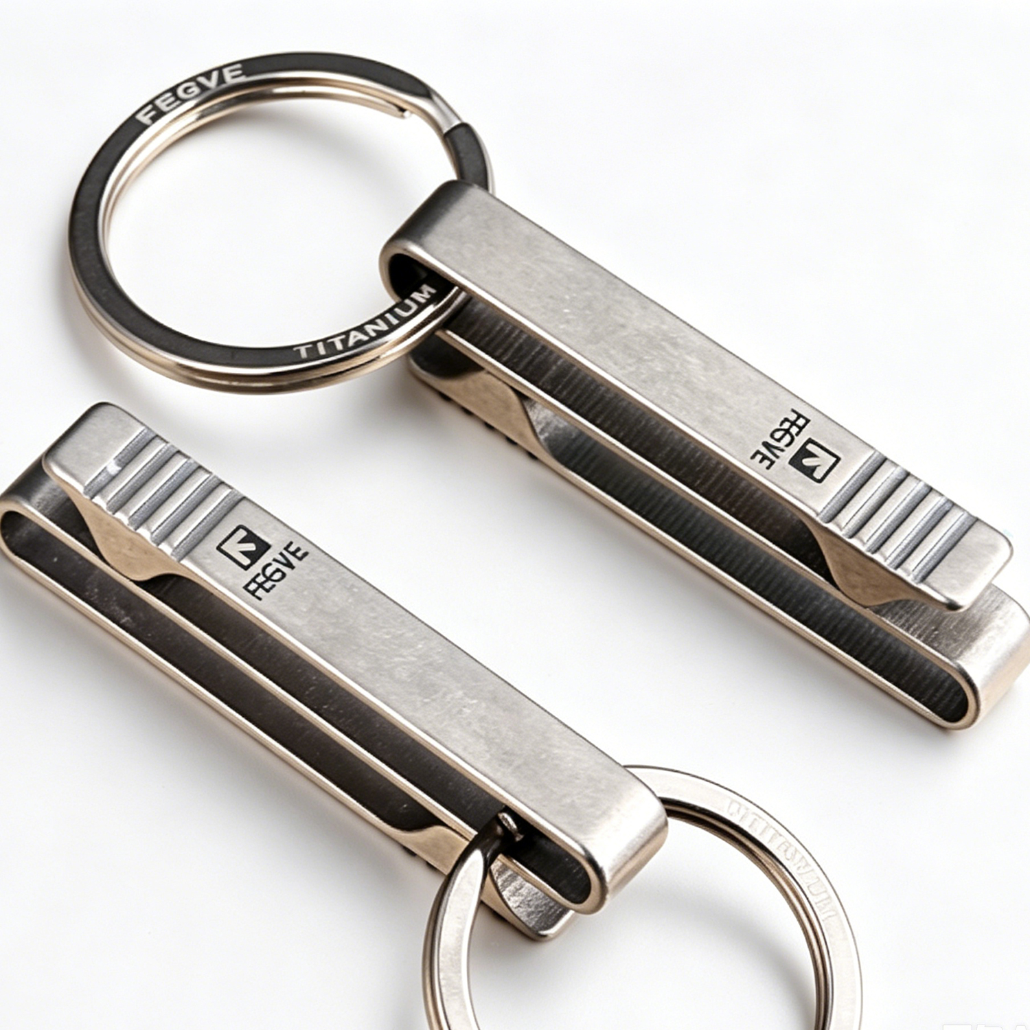 FEGVE Titanium Alloy Keychain Men's Belt Wearing Hanging Keychain TI032A -- Titanium Insert Port - 图片 7