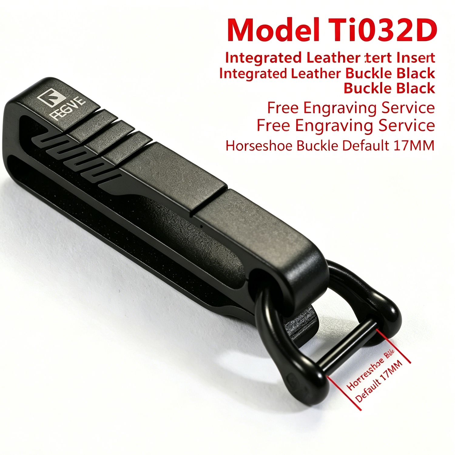 FEGVE Titanium Alloy Keychain Men's Belt Wearing Hanging Keychain TI032A -- Titanium Insert Port - 图片 8
