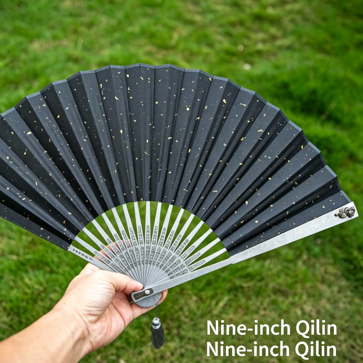 (Default Hong Kong Dollar) Fegve Fegve Kirin Titanium Alloy Fan (5-inch, 7-inch, 8-inch, 9-inch black/white fan surface) - 图片 7