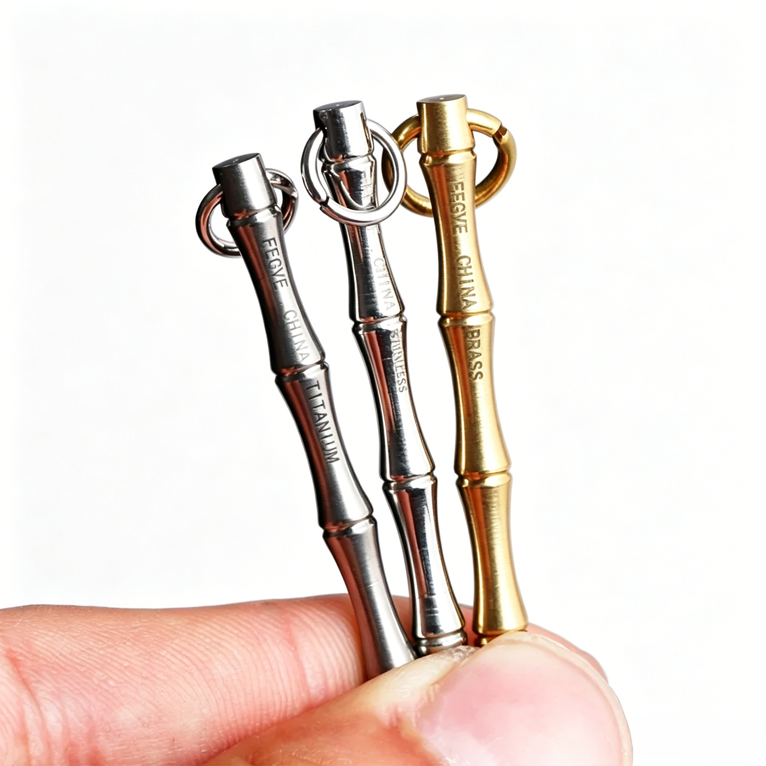 FEGVE pure titanium alloy ear digging spoon/ear digging artifact E220 pure titanium bamboo joint ear digging spoon - 图片 3