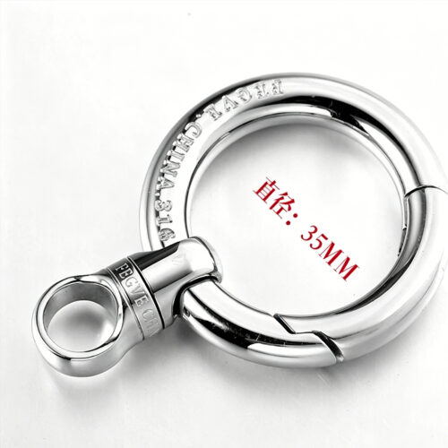 FEGVE Titanium alloy car keychain steel opening ring 35MM - steel capsule
