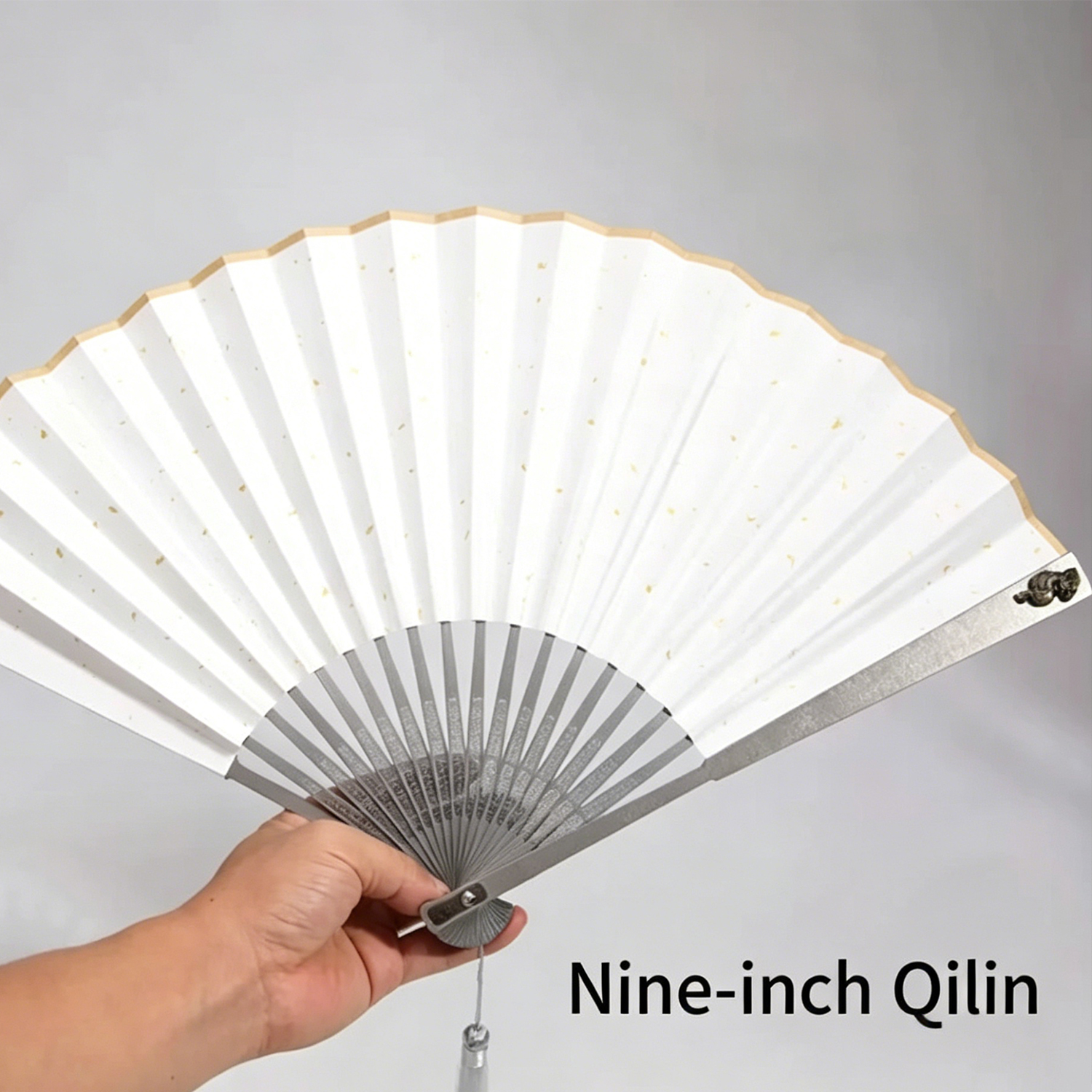 (Default Hong Kong Dollar) Fegve Fegve Kirin Titanium Alloy Fan (5-inch, 7-inch, 8-inch, 9-inch black/white fan surface) - 图片 8