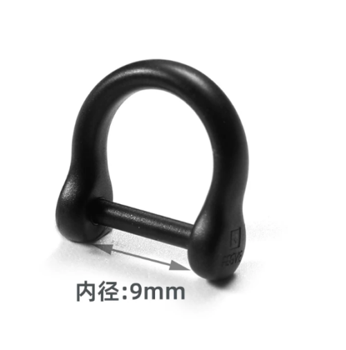 (Default Hong Kong Dollar) FEGVE Titanium Alloy Horseshoe Buckle Black Titanium shiny black horseshoe buckle Inner diameter 9MM
