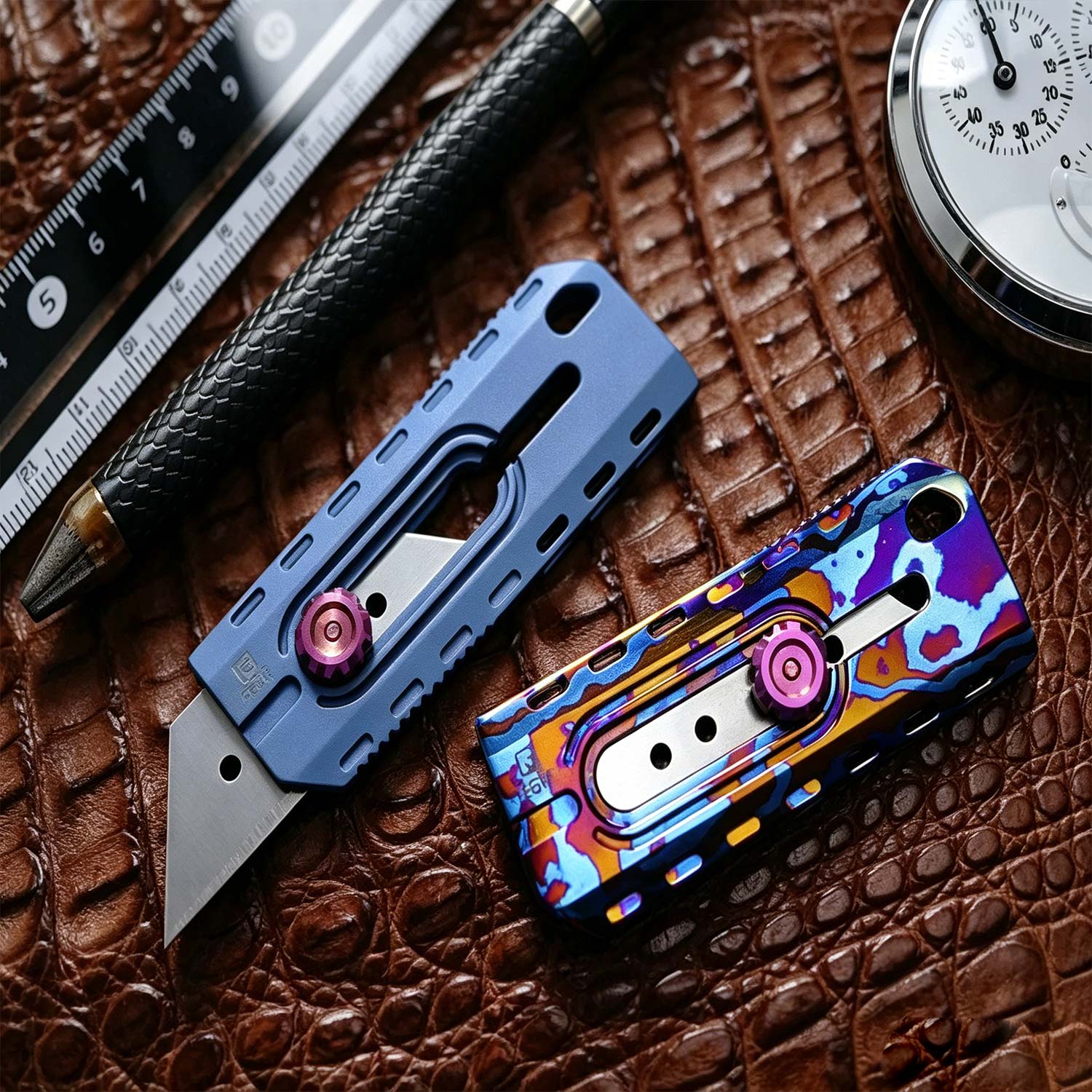 (Default Hong Kong Dollar) FEGVE New Color Titanium Alloy Paper Cutting Knife EDC - Image 12