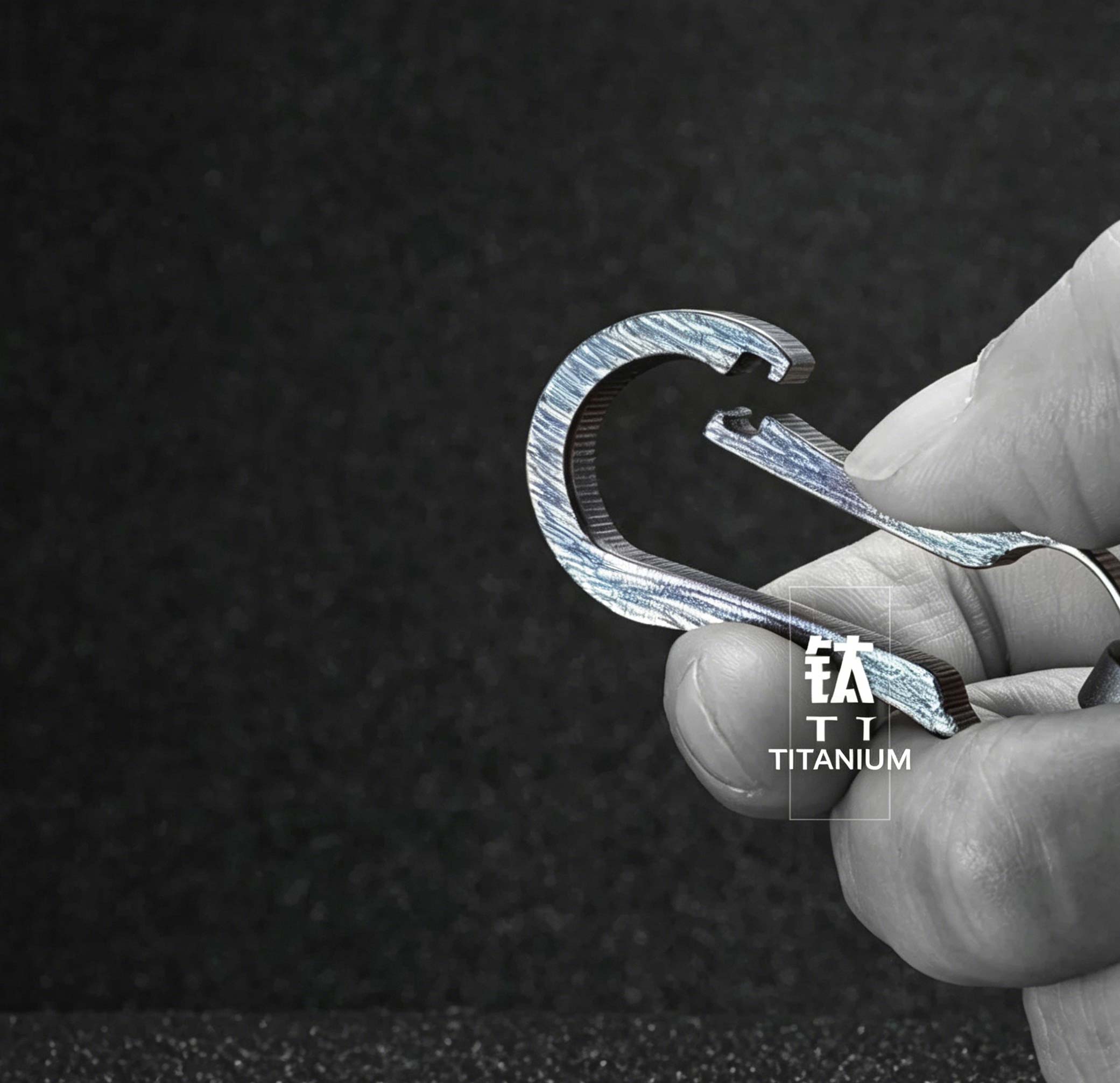 (Default Hong Kong Dollar) FEGVE Titanium Alloy Automotive Integrated Keychain TI007- Titanium U Stone Wash Original Color - Image 2