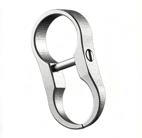 (Default Hong Kong Dollar) FEGVE new titanium alloy key connected to horseshoe buckle ring E226 Titanium Gourd Blue Matte+Circle