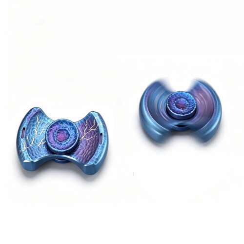 (Default Hong Kong Dollar) FEGVE fan-shaped meteorite patterned fingertip gyroscope/titanium alloy decompression EDC toy pattern baked blue