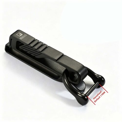 (Default Hong Kong Dollar) FEGVE titanium alloy belt keychain Ti032A Titanium Insert Leather Buckle Black