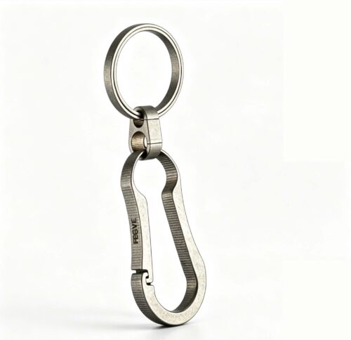 (Default Hong Kong Dollar) FEGVE Titanium Alloy Automotive Integrated Keychain TI007- Titanium U Stone Wash Original Color