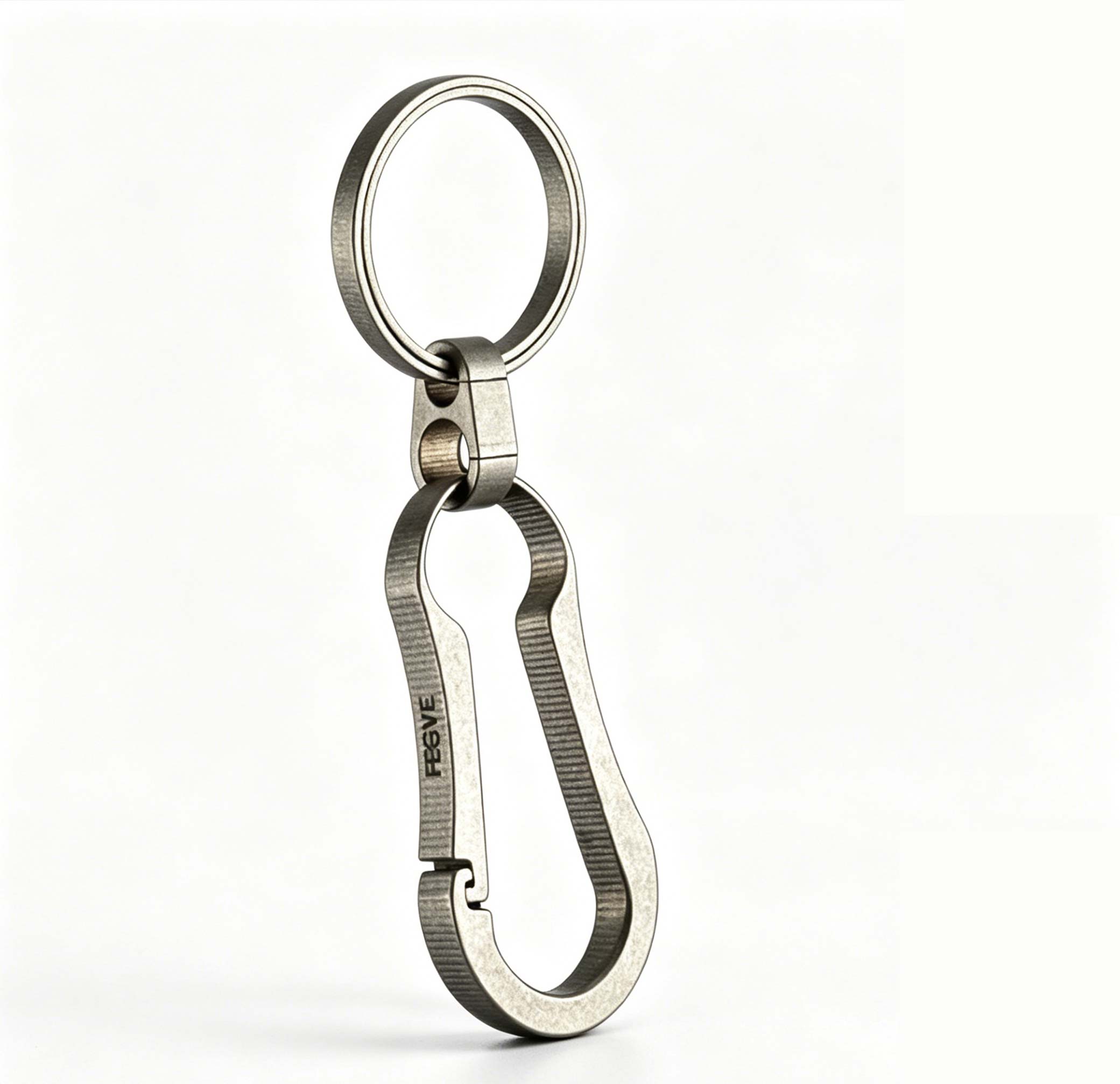 (Default Hong Kong Dollar) FEGVE Titanium Alloy Automotive Integrated Keychain TI007- Titanium U Stone Wash Original Color