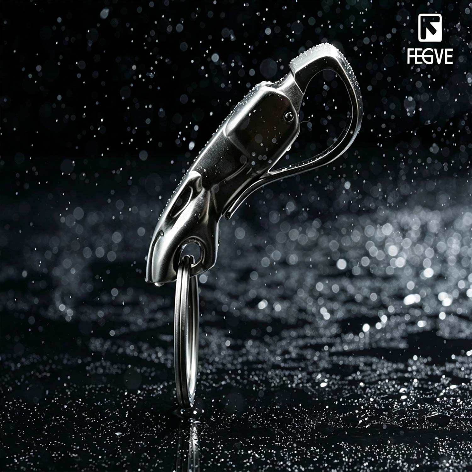 (Default Hong Kong Dollar) FEGVE Automotive Stainless Steel Keychain, Leopard Head Creative Simplicity - Image 3