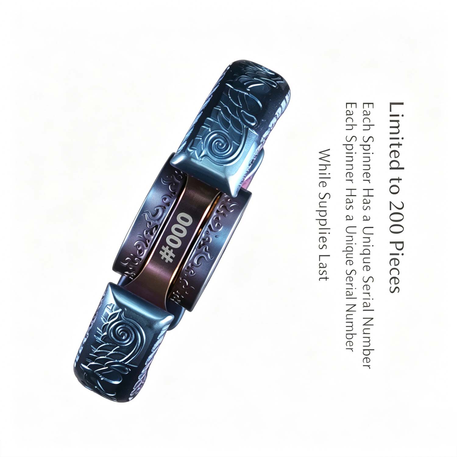 (Default Hong Kong Dollar) FEGVE Bath Fire Phoenix Chicken Year Commemorative Edition Titanium Alloy Relief Pattern Fingertip Gyroscope - Image 3