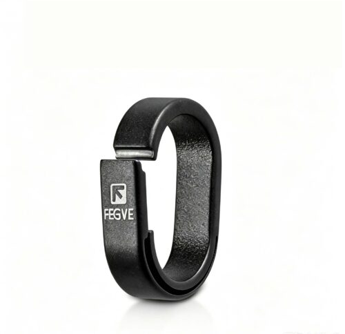 (Default Hong Kong Dollar) Titanium Alloy Car Key Open Connector Ring / Quick-Release Key Ring - Black