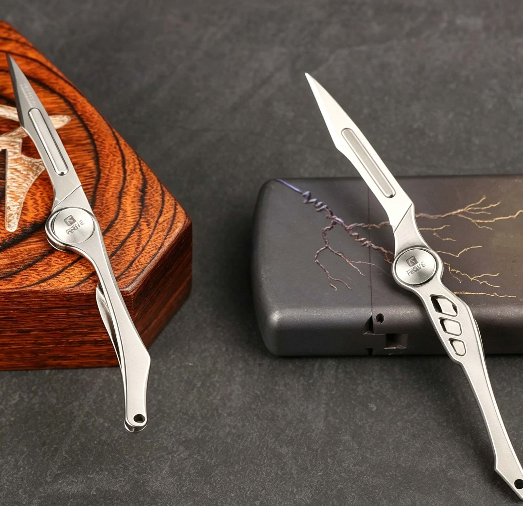 (Default Hong Kong Dollar) FEGVE Feather Art Knife EDC Titanium Alloy Small/Sharp Mini Unpacking Knife (E228- Woodpecker) - Image 13