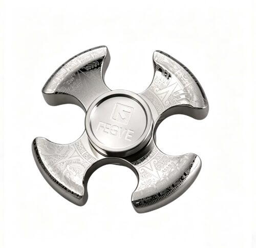 (Default Hong Kong Dollar) FEGVE meteorite pattern four leaf titanium alloy fingertip spiral Relieve adult EDC toys