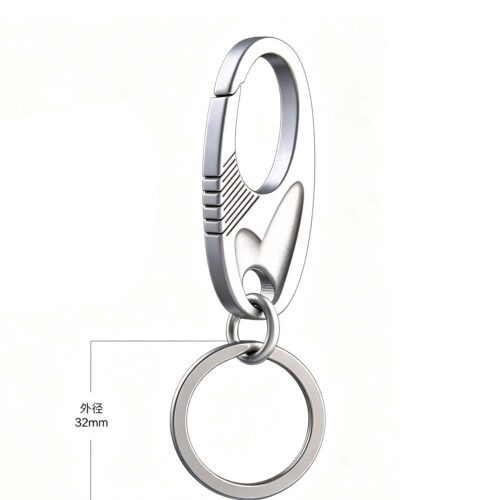 (Default Hong Kong Dollar) Fegve titanium alloy car keychain/titanium pair - circular ring version