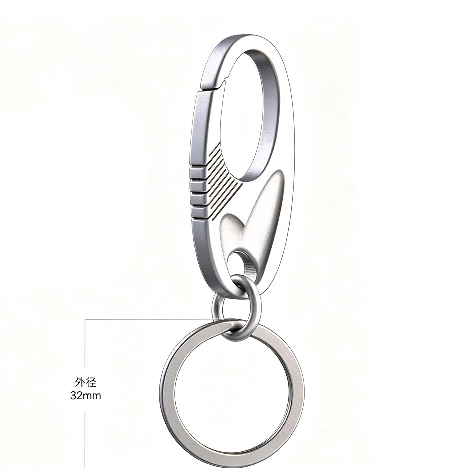 (Default Hong Kong Dollar) Fegve titanium alloy car keychain/titanium pair - circular ring version