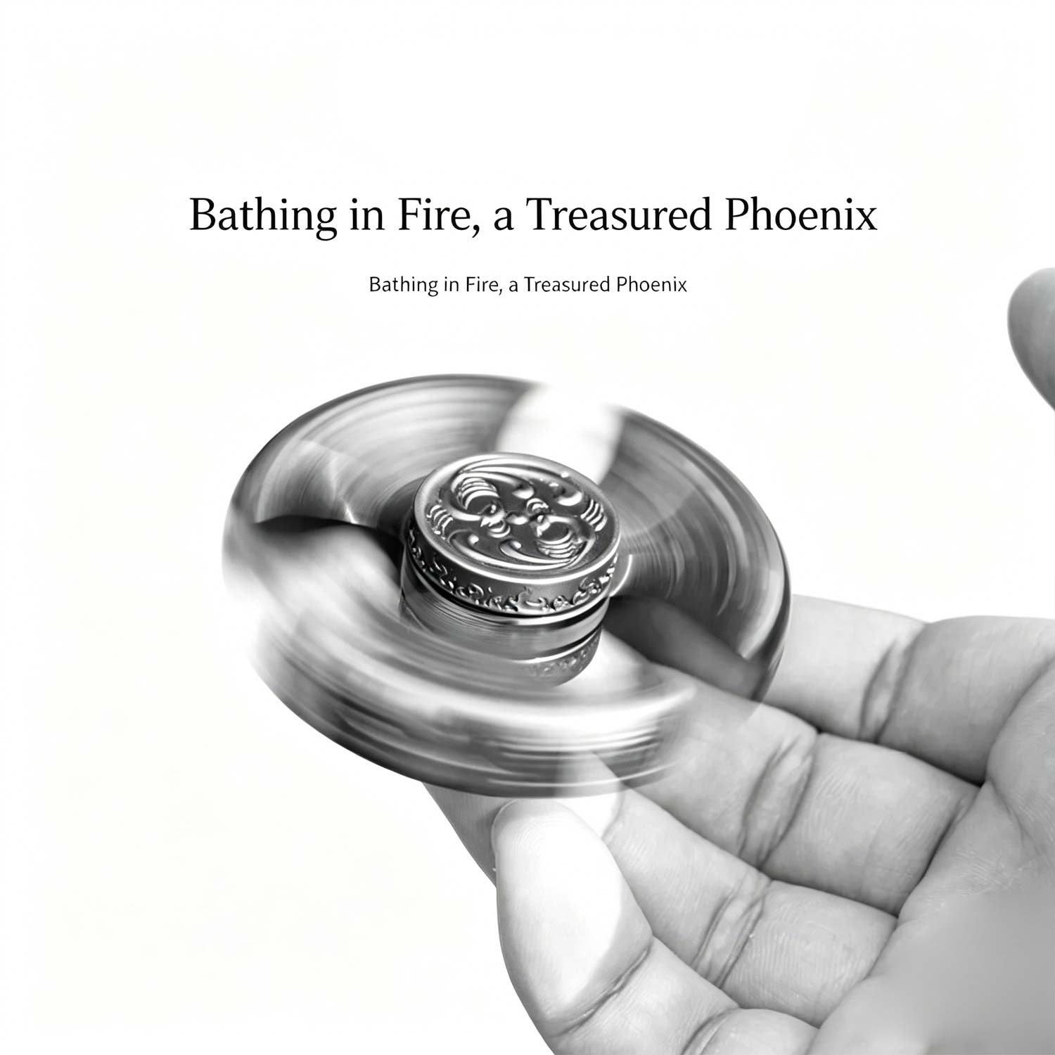 (Default Hong Kong Dollar) FEGVE Bath Fire Phoenix Chicken Year Commemorative Edition Titanium Alloy Relief Pattern Fingertip Gyroscope - Image 16