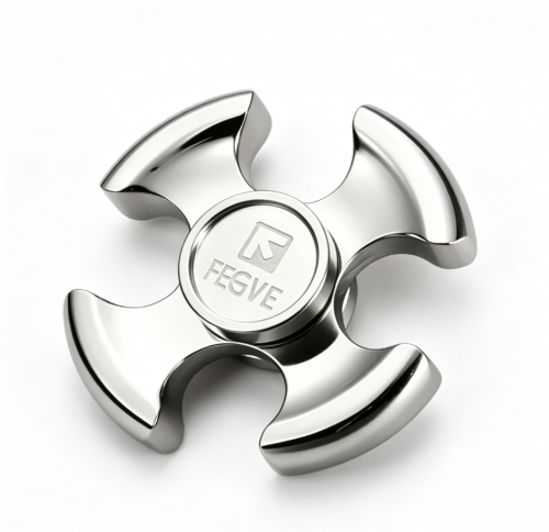 (Default Hong Kong Dollar) FEGVE Meteorite Pattern Four Leaf Titanium Alloy Fingertip spiral four leaf mirror