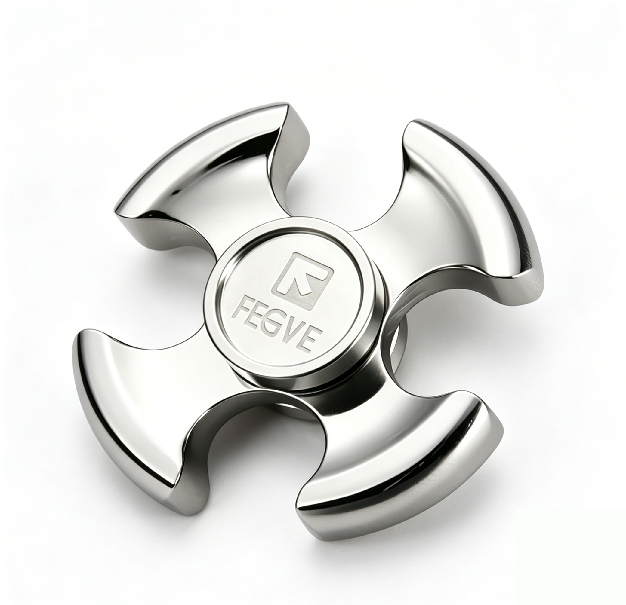 (Default Hong Kong Dollar) FEGVE Meteorite Pattern Four Leaf Titanium Alloy Fingertip spiral four leaf mirror