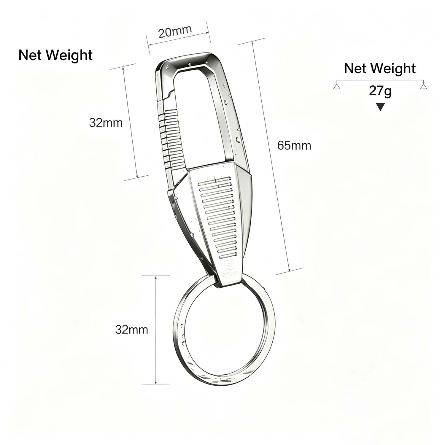 (Default Hong Kong Dollar) FEGVE Titanium Alloy Keychain FG-TI-002 Mirror - Image 5