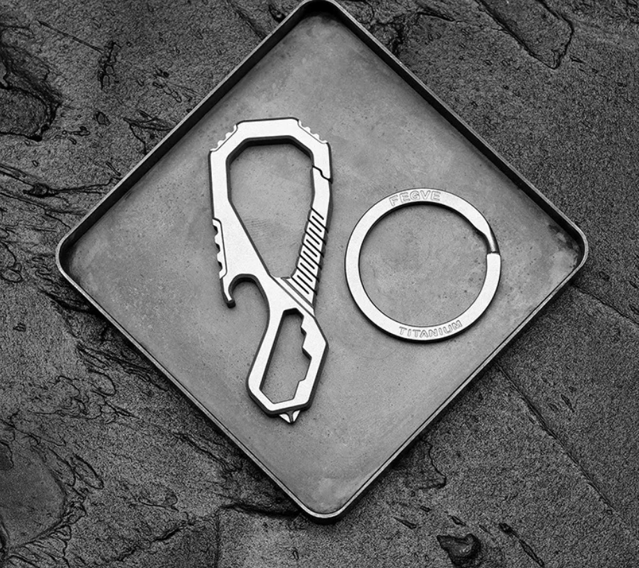 (Default Hong Kong Dollar) Fegve titanium alloy multifunctional keychain - Image 11